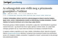 Az arkangyalok sem vdik meg a pnzmoss gyanjtl a Vatiknt